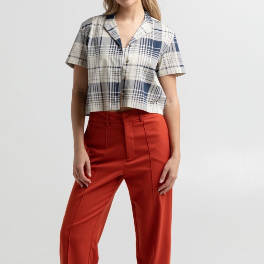 Brixton cropped button up